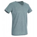 Tričko STEDMAN STARS BEN V-NECK tmavě &scaron;ed&yacute; mel&iacute;r L