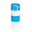 JAKOPEC Nerezov&yacute; termohrnek o objemu 400ml, b&iacute;lo modr&yacute;