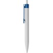 Plastové kul.pero bílé, modrý klip se smajlíkem
