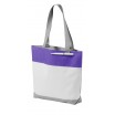 Nákupní taška z polyesteru s poutkem na propisku, bílá, fialová