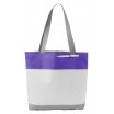 Nákupní taška z polyesteru s poutkem na propisku, bílá, fialová