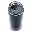 Termohrnek s objemem 400ml, průhledné tělo, černý