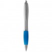 Stříbrné kuličkové pero Nash s barevným úchopem, světle královská modrá