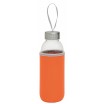 KASKADA Skleněn&aacute; l&aacute;hev na pit&iacute; s neoprenov&yacute;m obalem, 450ml, oranžov&aacute;