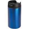 Kovov&yacute; cestovn&iacute; hrnek s v&iacute;čkem, uvnitř plastov&yacute;, objem 250ml, modr&yacute;