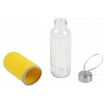 KASKADA Skleněn&aacute; l&aacute;hev na pit&iacute; s neoprenov&yacute;m obalem, 450ml, žlut&aacute;