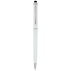 Plastové kuličkové pero se stylusem, bílá